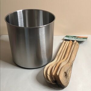 OKT GE DAGGER Utensil Holder And LIPPER INTERNATIONAL Bamboo Utensils Set
